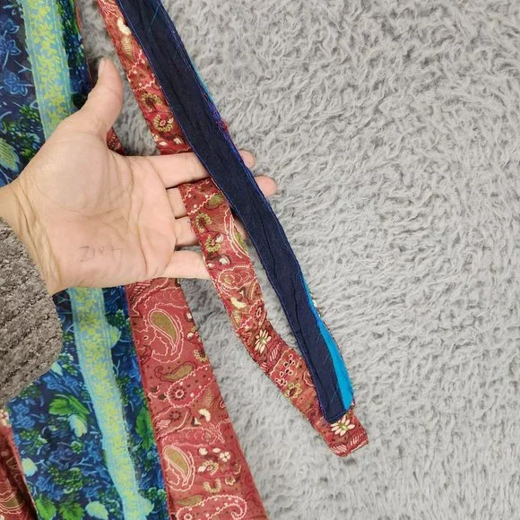 Reversible Wrap Skirt Womens One Size Red Blue Floral - Picture 2 of 6